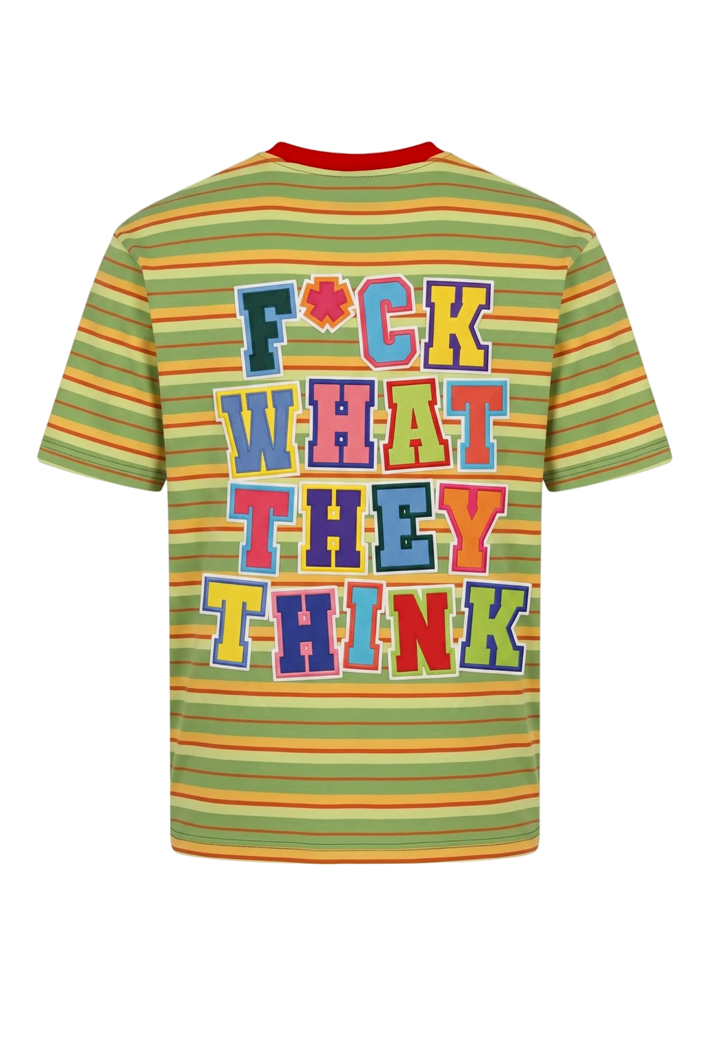GREEN STRIPED TEE (FWTT BACKPRINT)